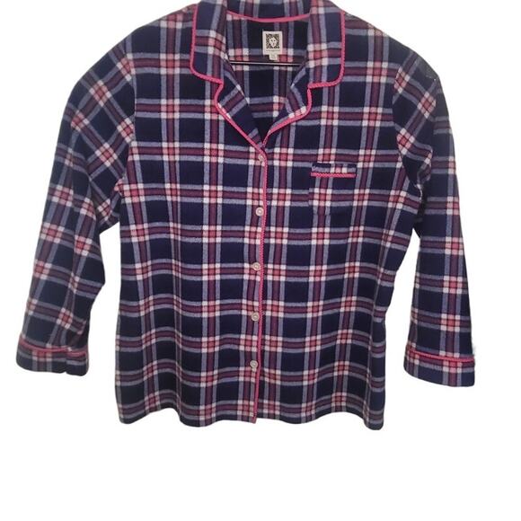 Anne Klein-Women's Blue and pink Flannel Pajama pant set size XXL(22/24) - Picture 1 of 6